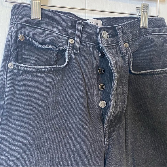 Agolde Jeans 90’s Mid Rise Loose Fit Jeans in Smokestack Washed Black 23 - Picture 7 of 13